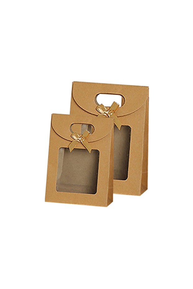 16PCS 16x12x6cm brown 8/16 reusable hand-held flip-top gift bags, suitable for birthdays, weddings a