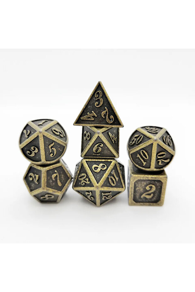 Style-8 7Pcs Metal Digital Dices Set Board Table Game Interaction Toys for Number Accessories Home D