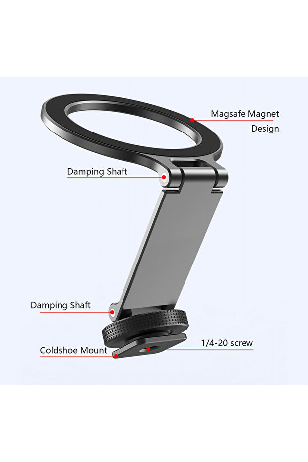 MG-05 Magnetic Magsafe Phone Holder W/ Cold Shoe Mount Metal Phone Holder Horizontal Vertical Shooti