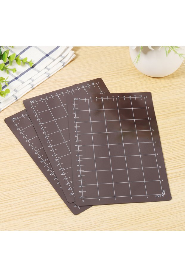 black 3pcs 3Pcs Magnetic Shim with Card Size Grids Black Magnetic Cutting Pads Reusable Embossing Ma