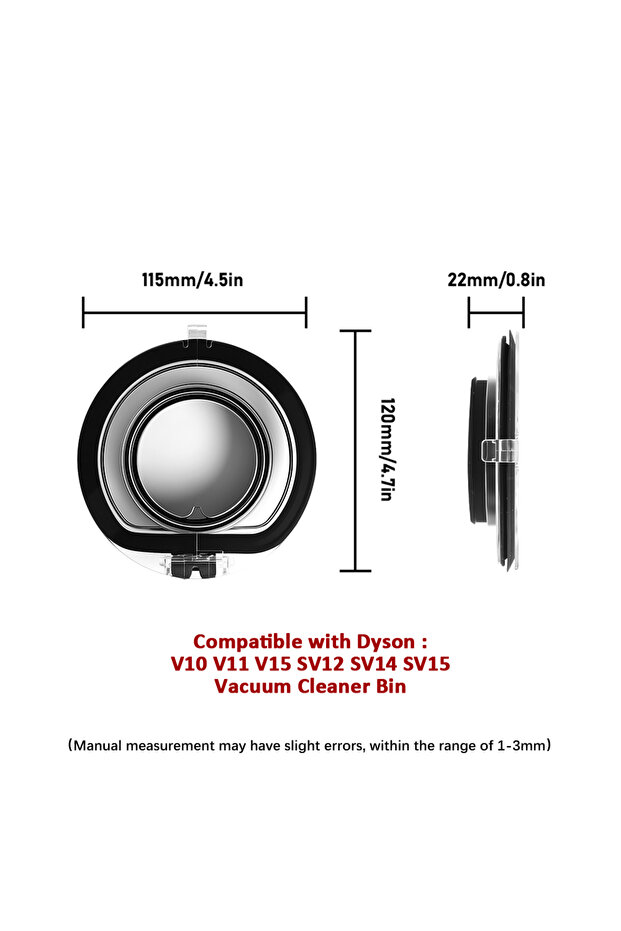 1PC V10 V11 For Dyson V6 V7 V8 V10 V11 V12 V15 Tight Seal Sealing Ring Base Lid Dust Bin Top Dust Cu