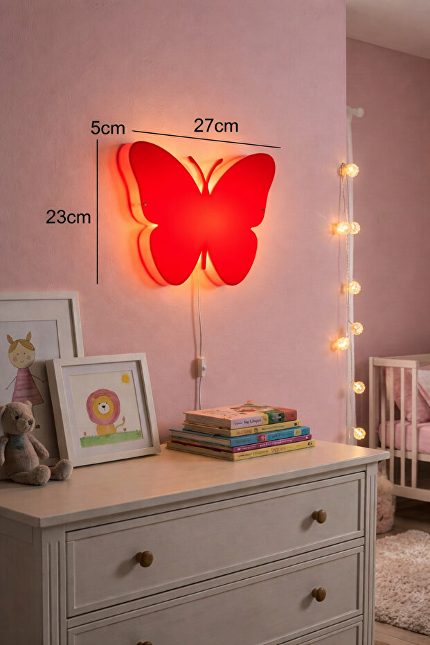 مصباح حائط LED على شكل فراشة 27x23 سم