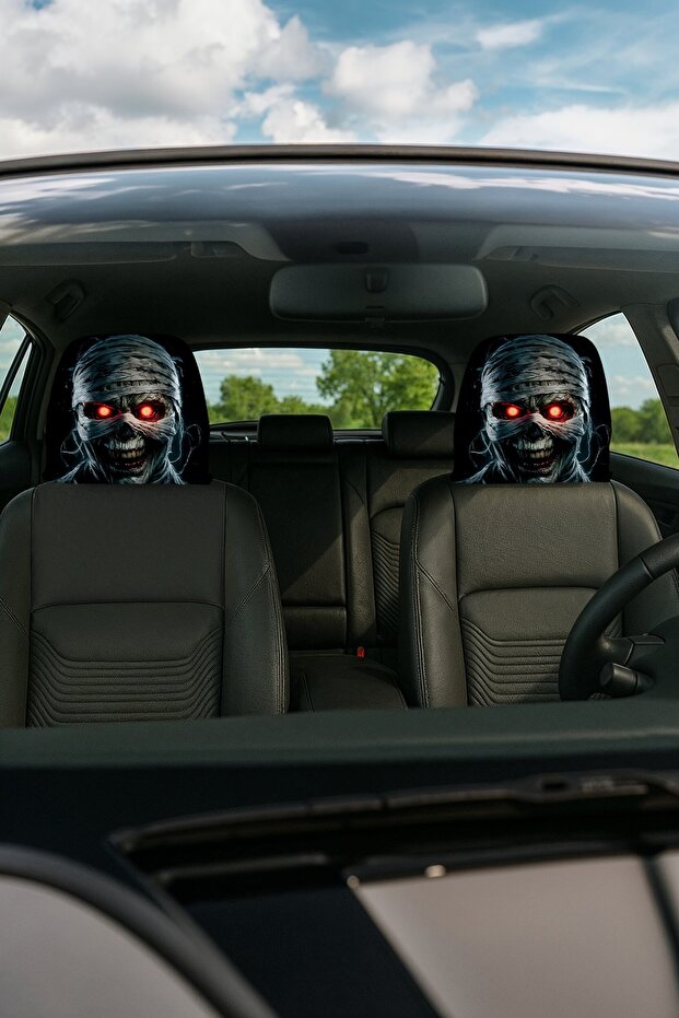 Decorative Car Headrest Covers, Set of 2
