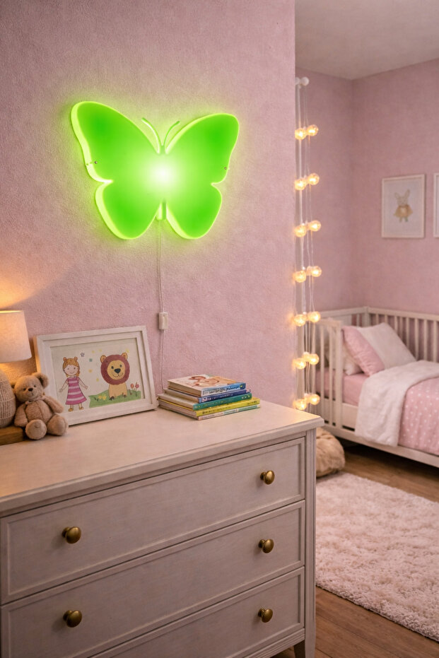 مصباح حائط LED على شكل فراشة 27x23 سم