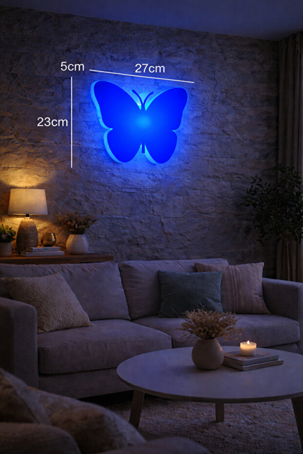 مصباح حائط LED على شكل فراشة 27x23 سم