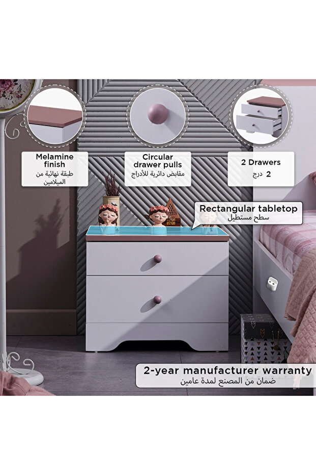 Bade 2-Drawer Nightstand - 4