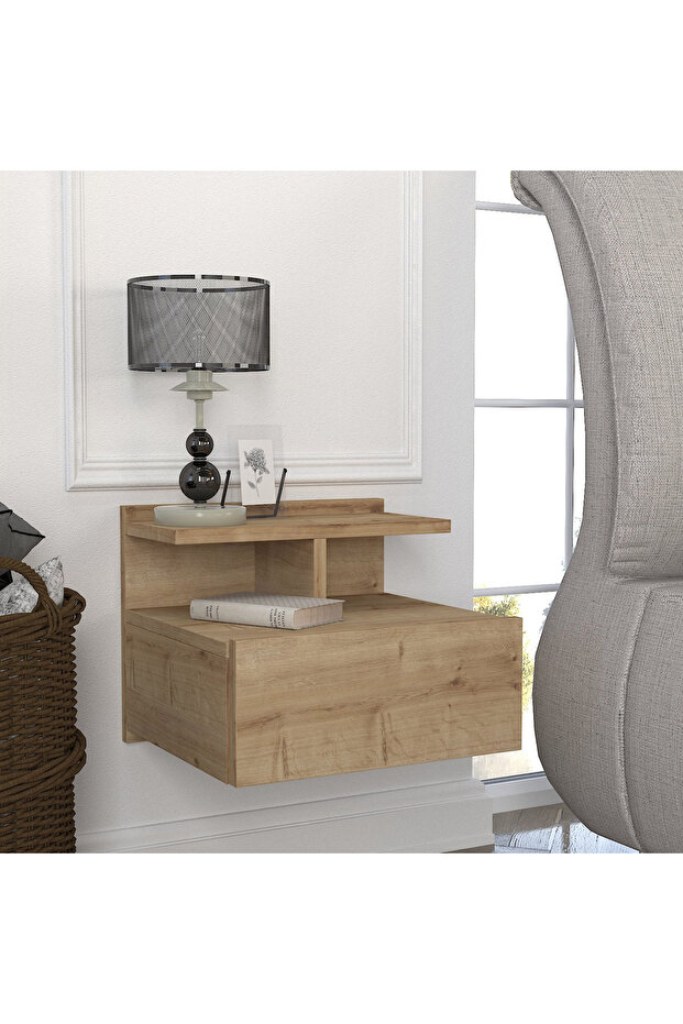 Modulix Cesna Wall Mounted Nightstand Side Table - 1
