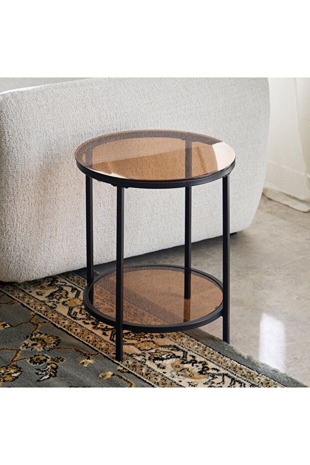 طاولة جانبية علوية من الزجاج المقوس - 2