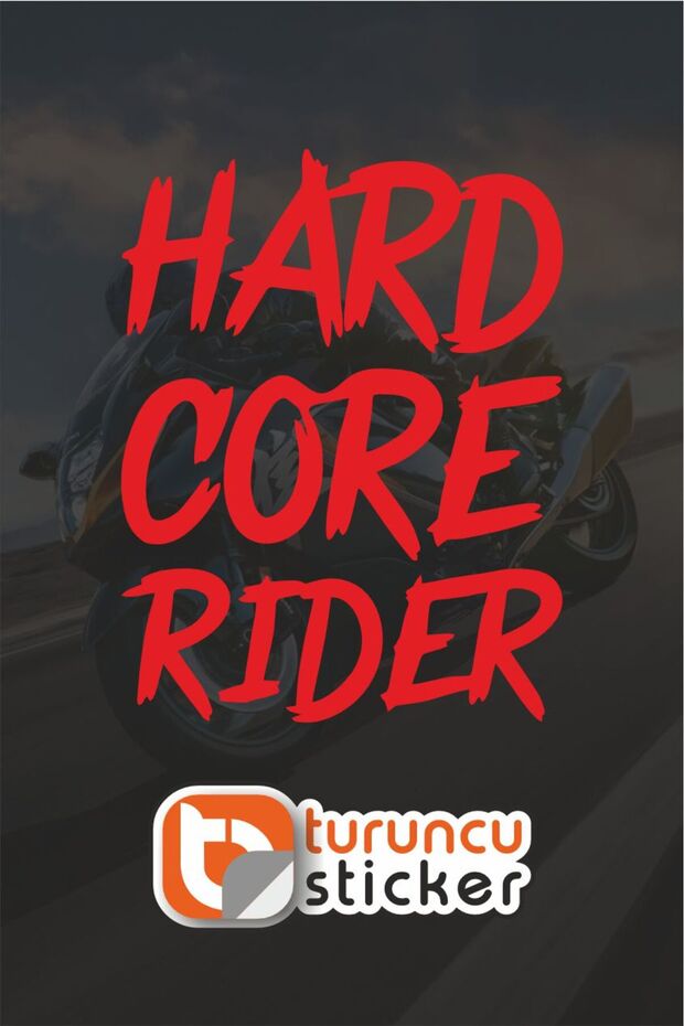 Hard Core Rider Sticker - Motorcycle - Helmet - Laptop - Motor - Car Sticker - 5X19,5 cm