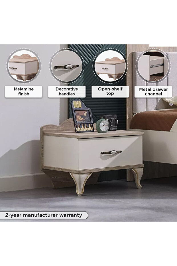 طاولة جانبية ميدو ذات درج واحد - 4