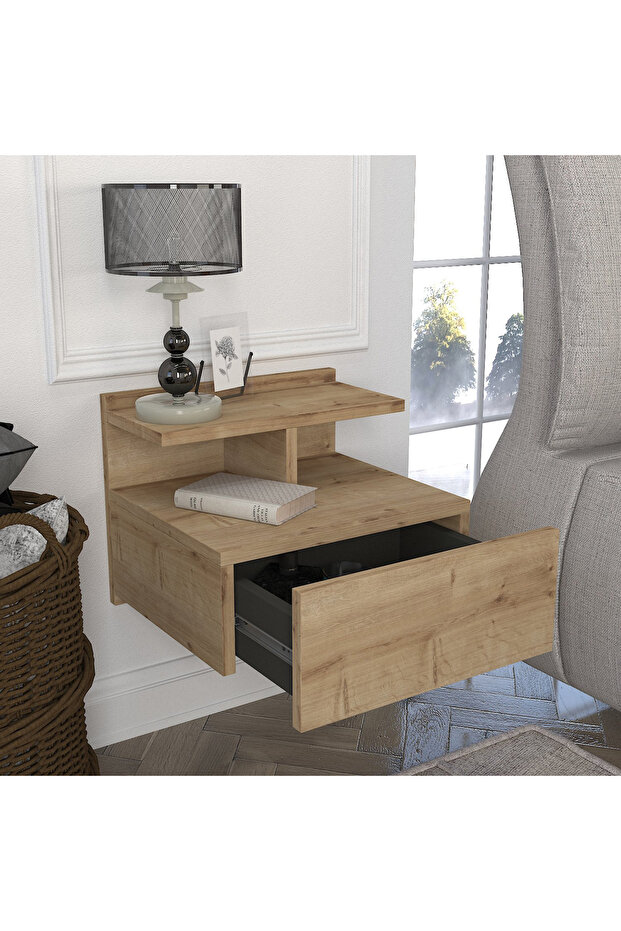 Modulix Cesna Wall Mounted Nightstand Side Table - 3