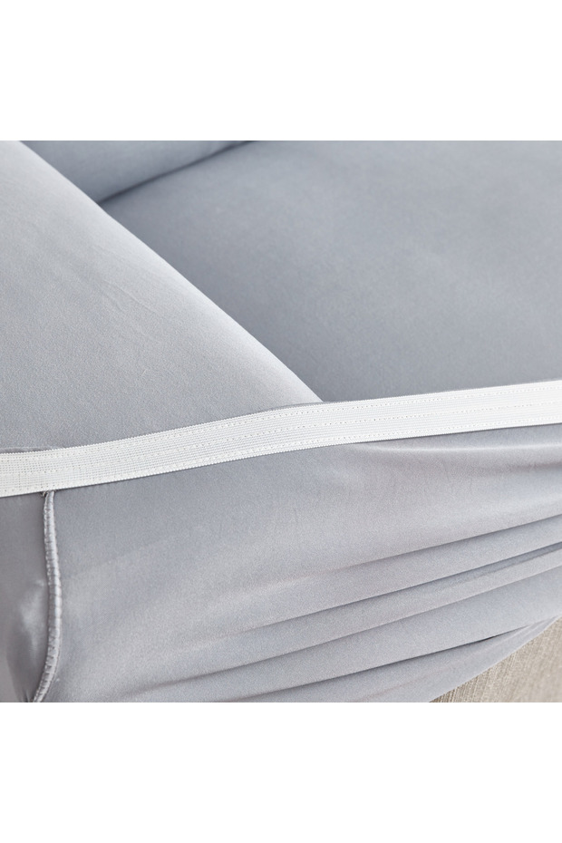 Squab Solid 2-Seater Sofa Cover - 6