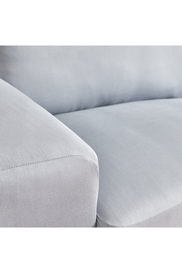 Squab Solid 2-Seater Sofa Cover - 3