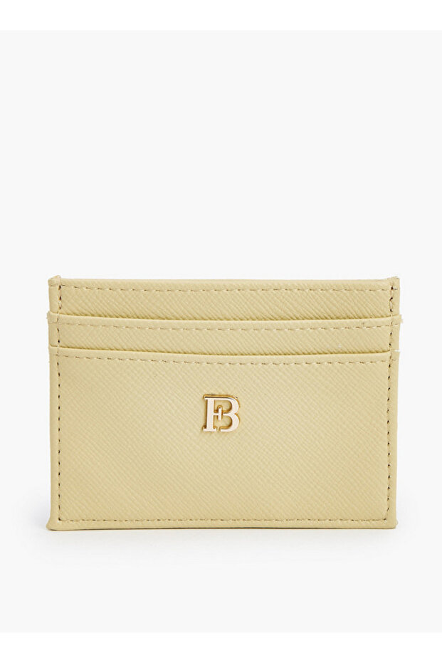 Textured Card Holder with Monogram Detail