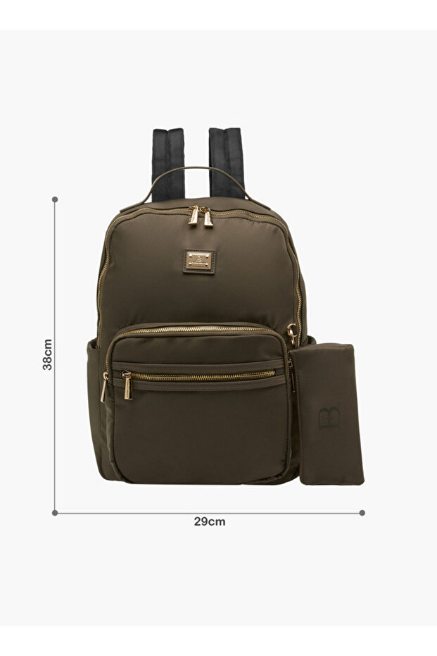 Solid Backpack with Pouch - 2