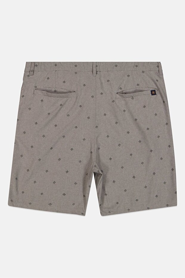 شورت رجالي أساسي بطبعة كاملة، رمادي - 2