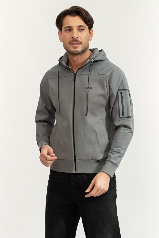 Erkek Fermuarlı Sweatshirt - 2