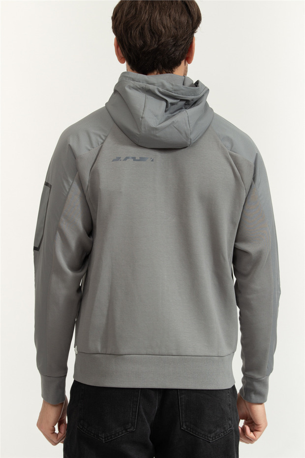 Erkek Fermuarlı Sweatshirt - 4