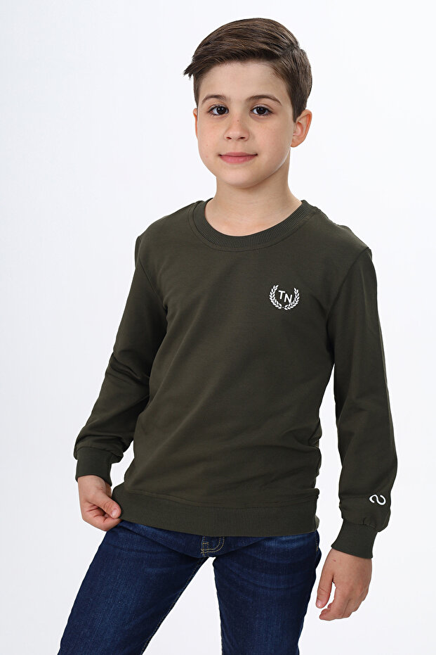 سويت شيرت رجالي من نوع Relax Fit Crew Neck مطبوع - 2 Thread