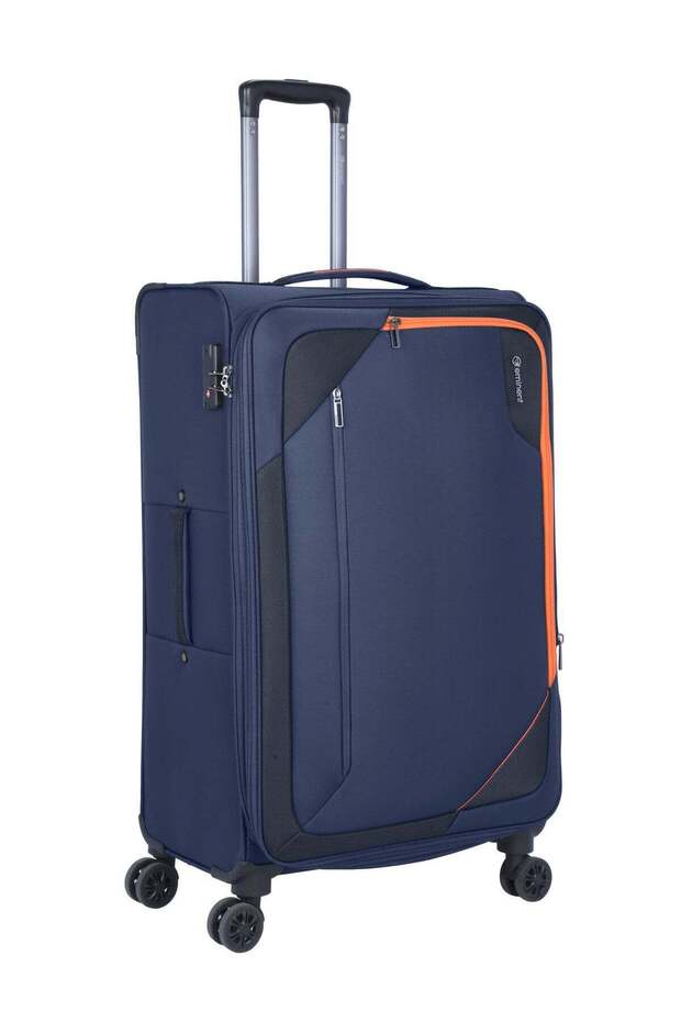 Unisex Soft Travel Bag Large Luggage Trolley Polyester Lightweight Expandable 4 Double Spinn