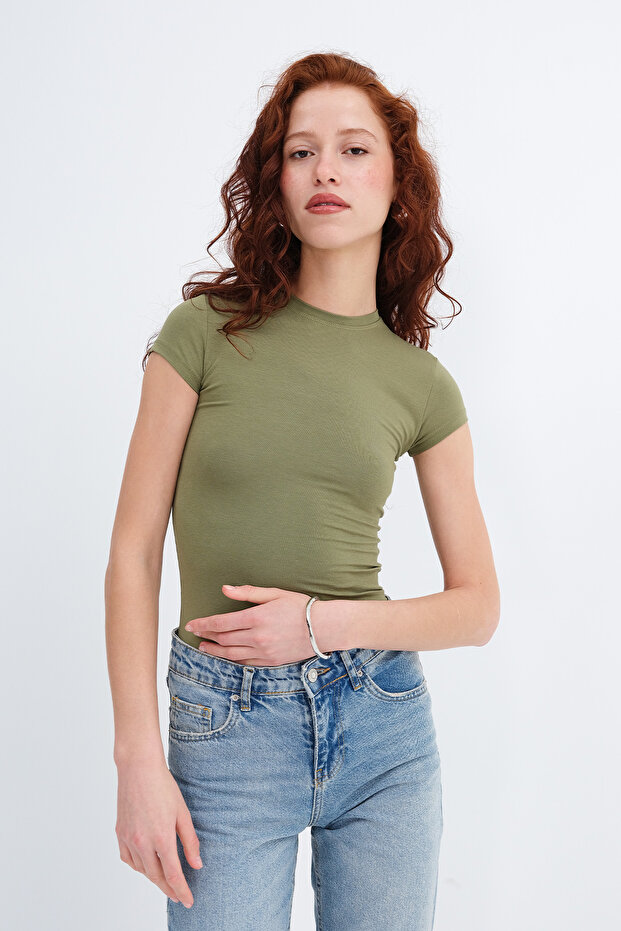 Bisiklet Yaka Modal Basic T-shirt P0365 - 5