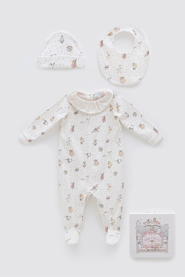 100% Cotton 3-Piece Newborn Set - Theatre / Pink