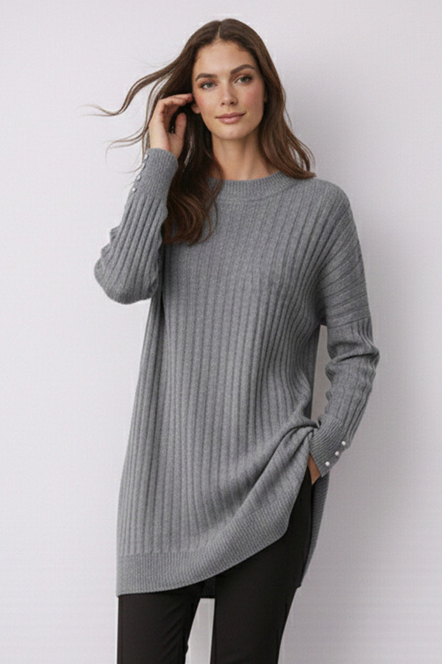 تونيك منقوش N3170 رمادي - 2