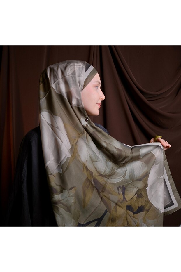 Soft Lotus Pattern Green Shawl – Non-Slip Texture – Summer/Winter – 75X185