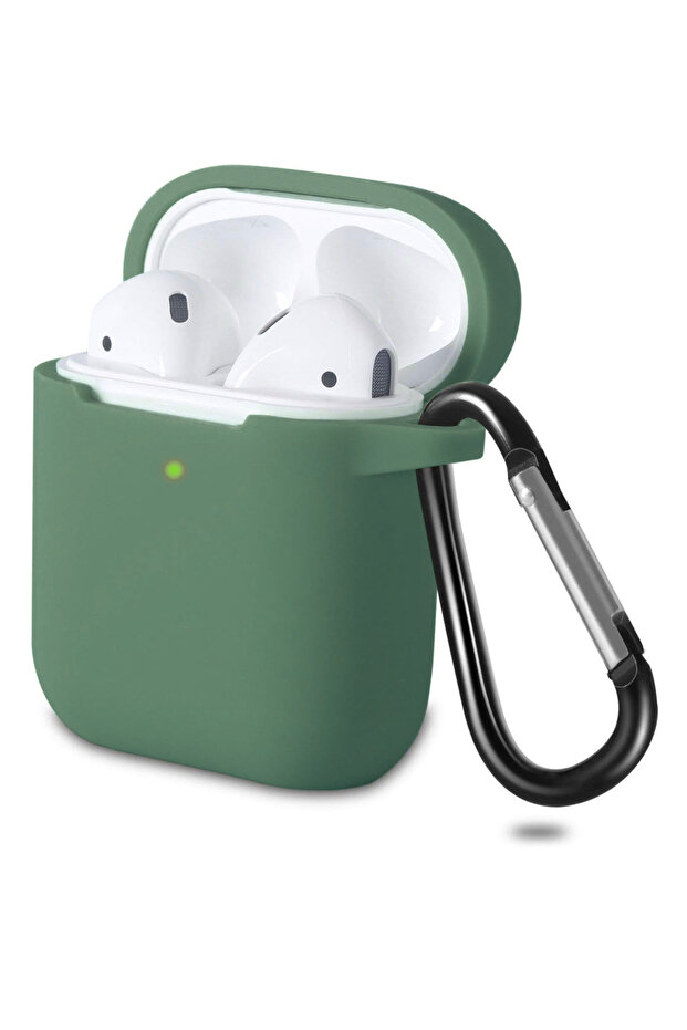 Airpods الأول الجيل الثاني. حافظة متوافقة مع الجيل من السيليكون وغطاء حماية خلفي