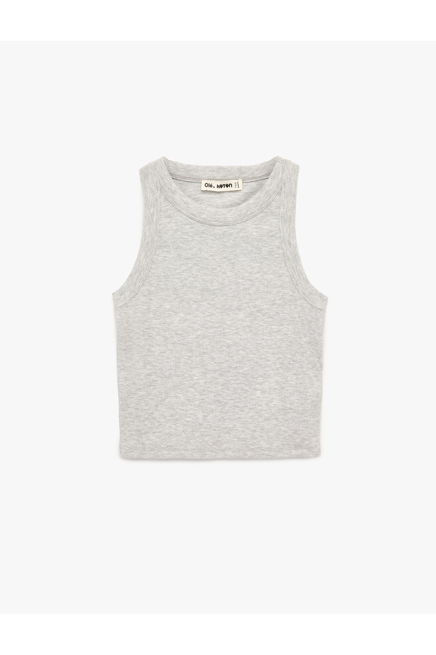 Women'S Light Grey Halter Neck Blouse