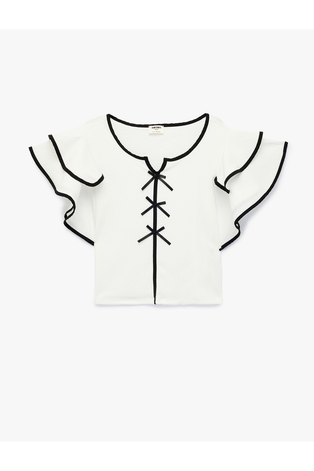 Girl'S Ecru Girl'S Blouse Ss