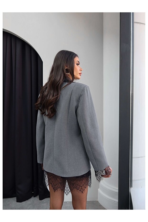 Dantelli Blazer Ceket - 5