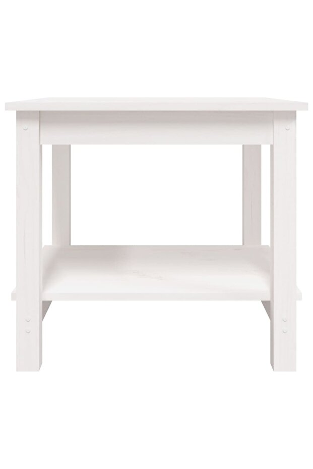 Coffee table, white, 50x50x45 cm, solid pine wood - 5