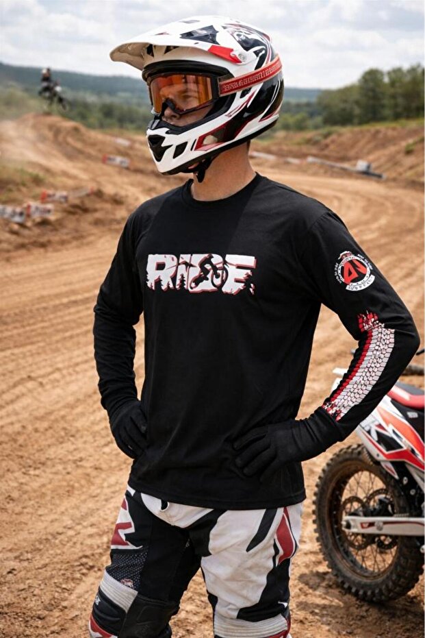 Ride Enduro Cross Motorcycle Printed Long Sleeve T-Shirt