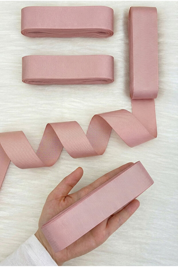 Powder Grogren Ribbon 4 cm 10 Mt, Bohça Dowry Wedding Engagement Birthday Gift Packaging Decoration