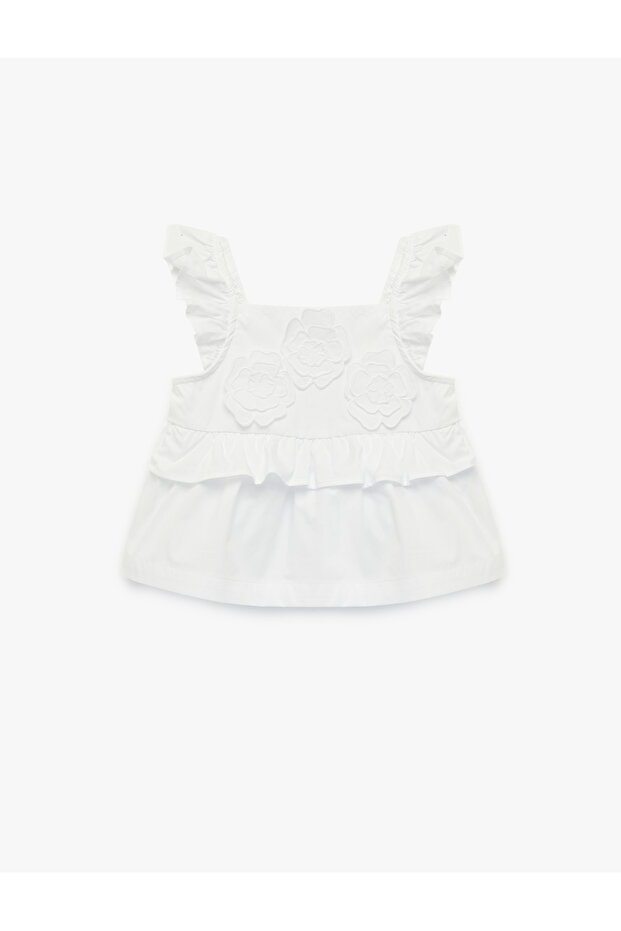 Baby Girl'S White Baby Girl'S Blouse Ss