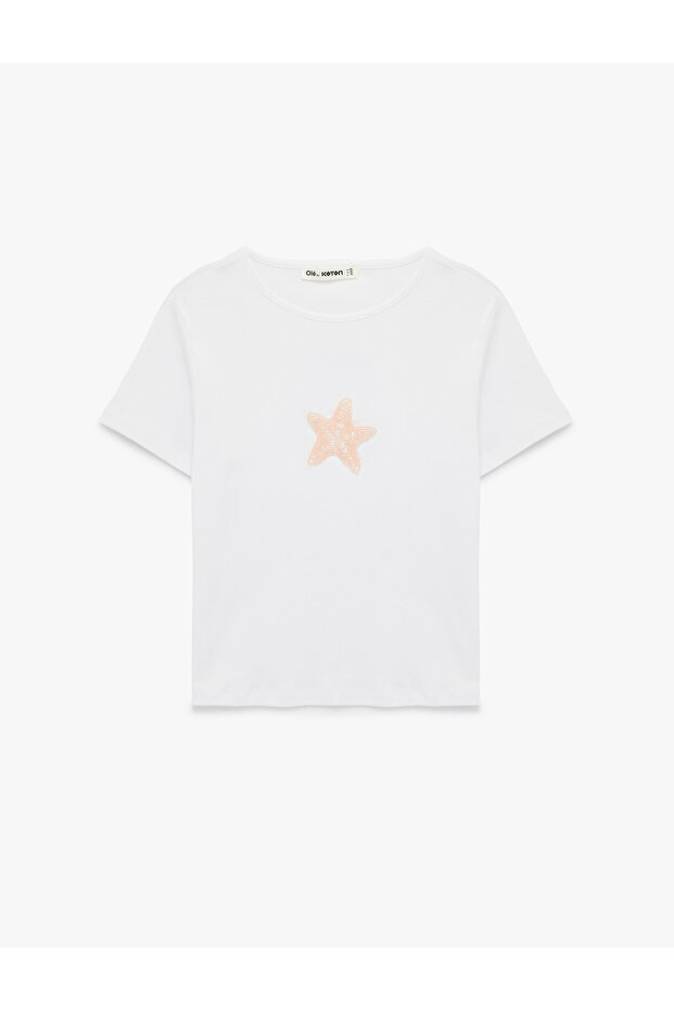 Women'S Ecru Printed T-Shirt