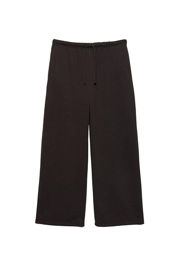 Ayarlanabilir paçalı geniş paça eşofman altı - 4