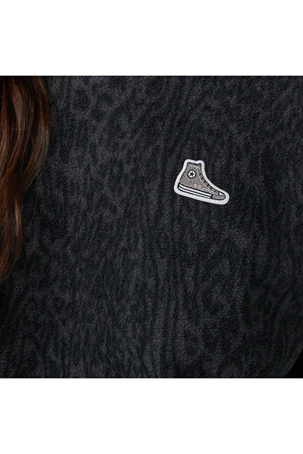 Kadın Siyah Sweatshirt - 5