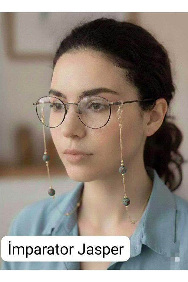 سلسلة نظارات فاخرة من إمبراطور جاسبر مصنوعة من الحجر الطبيعي