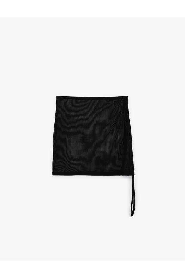 Women'S Black Tulle Pareo Skirt