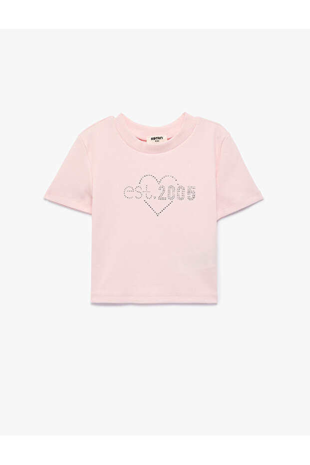 Girl'S Pink Crew Neck T-Shirt