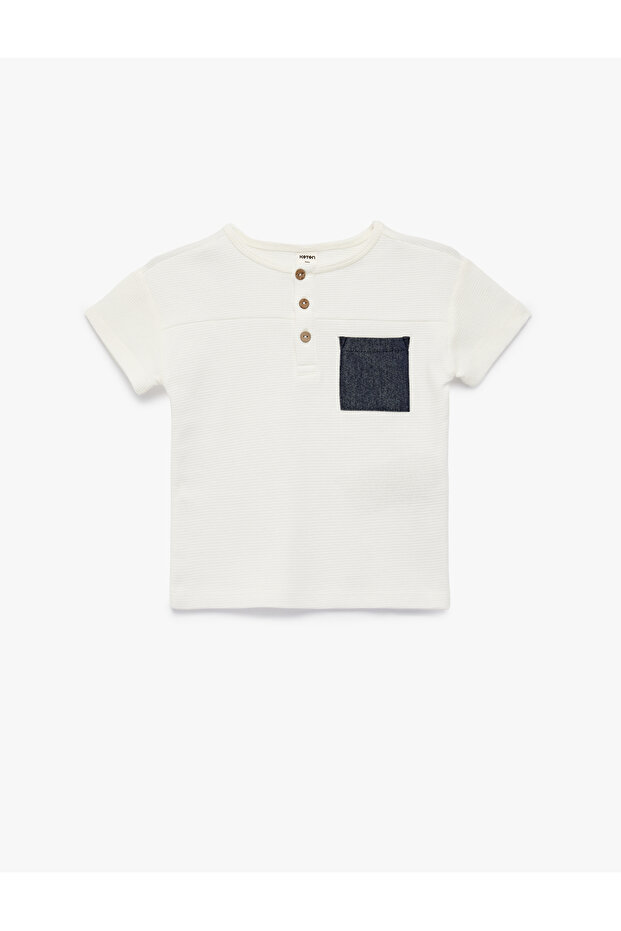 Baby Boy Ecru Crew Neck T-Shirt