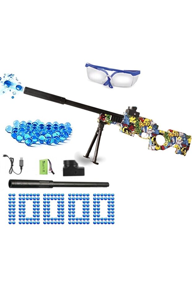 Style Gel Ball Blaster Toy with Dinosaur Camouflage, Automatic Water Bead Gel Gun with Hopper