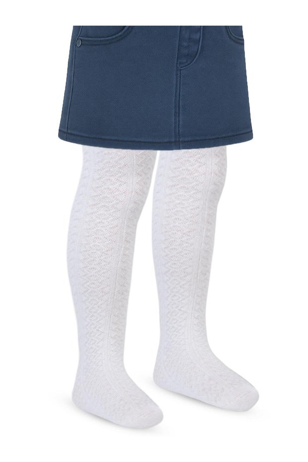 Flora Girls' Pantyhose | School Nursery and Daily Use - White