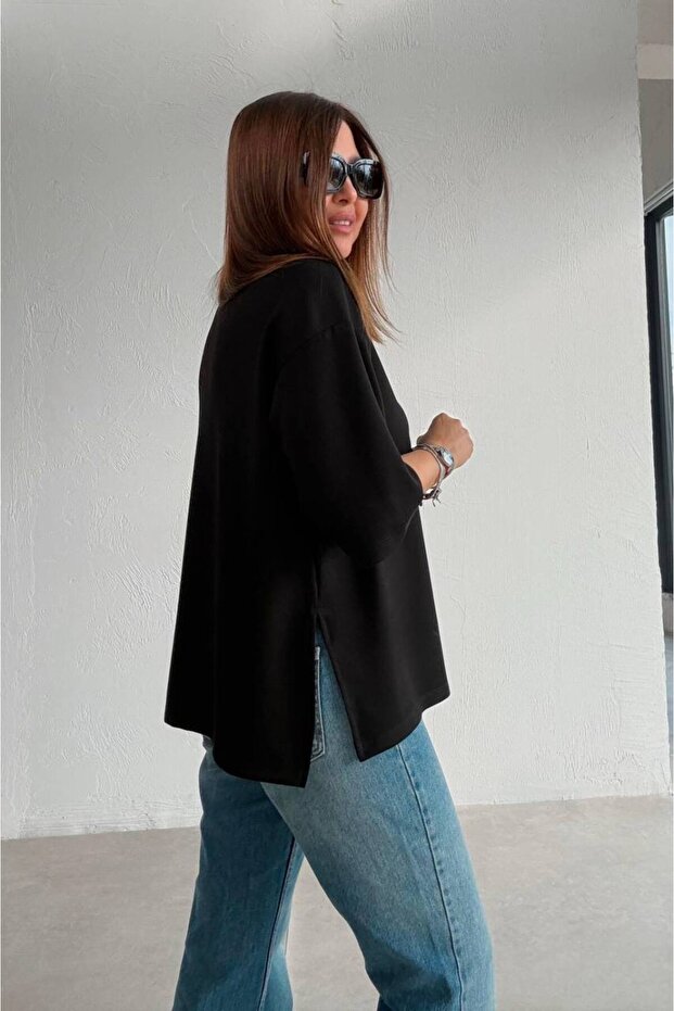 Basic Oversize Kısa Kol Tişört - 4