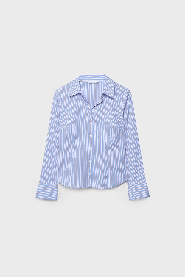 قميص مخطط أساسي ملائم - 5