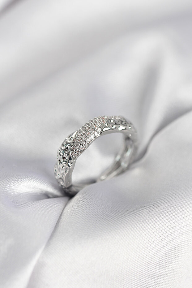 Silver Color Women's Ring with Zircon Stone Tj-Byk3988