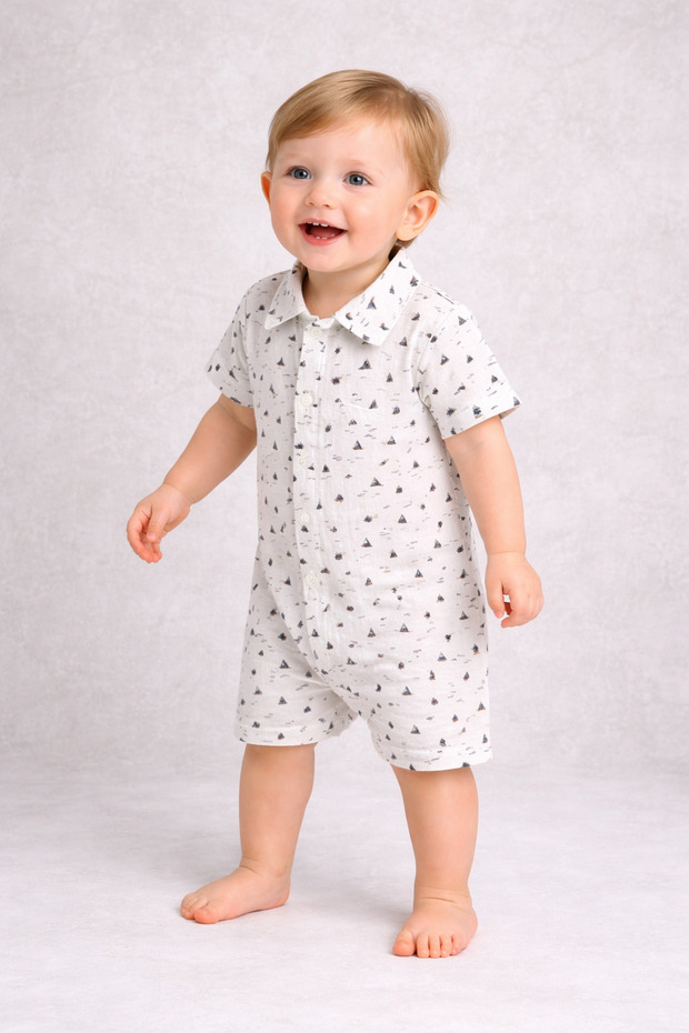 Baby Boy Casual Summer Romper Cotton Short Sleeve