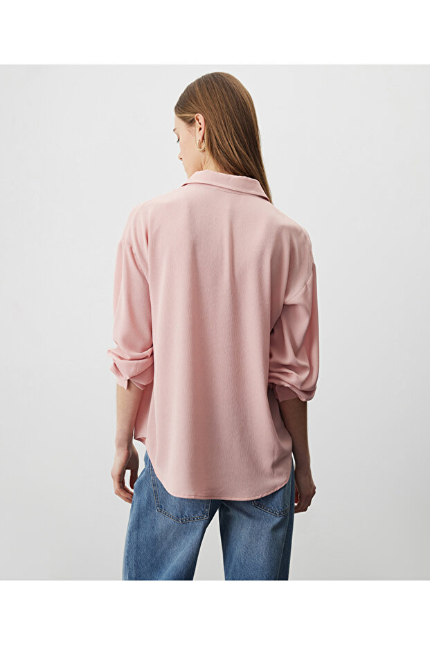 Düşük omuz basic gömlek - 6